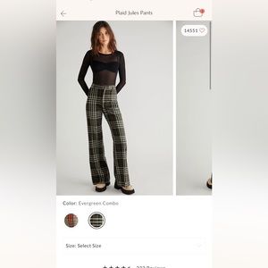 Free People Plaid Jules Pants